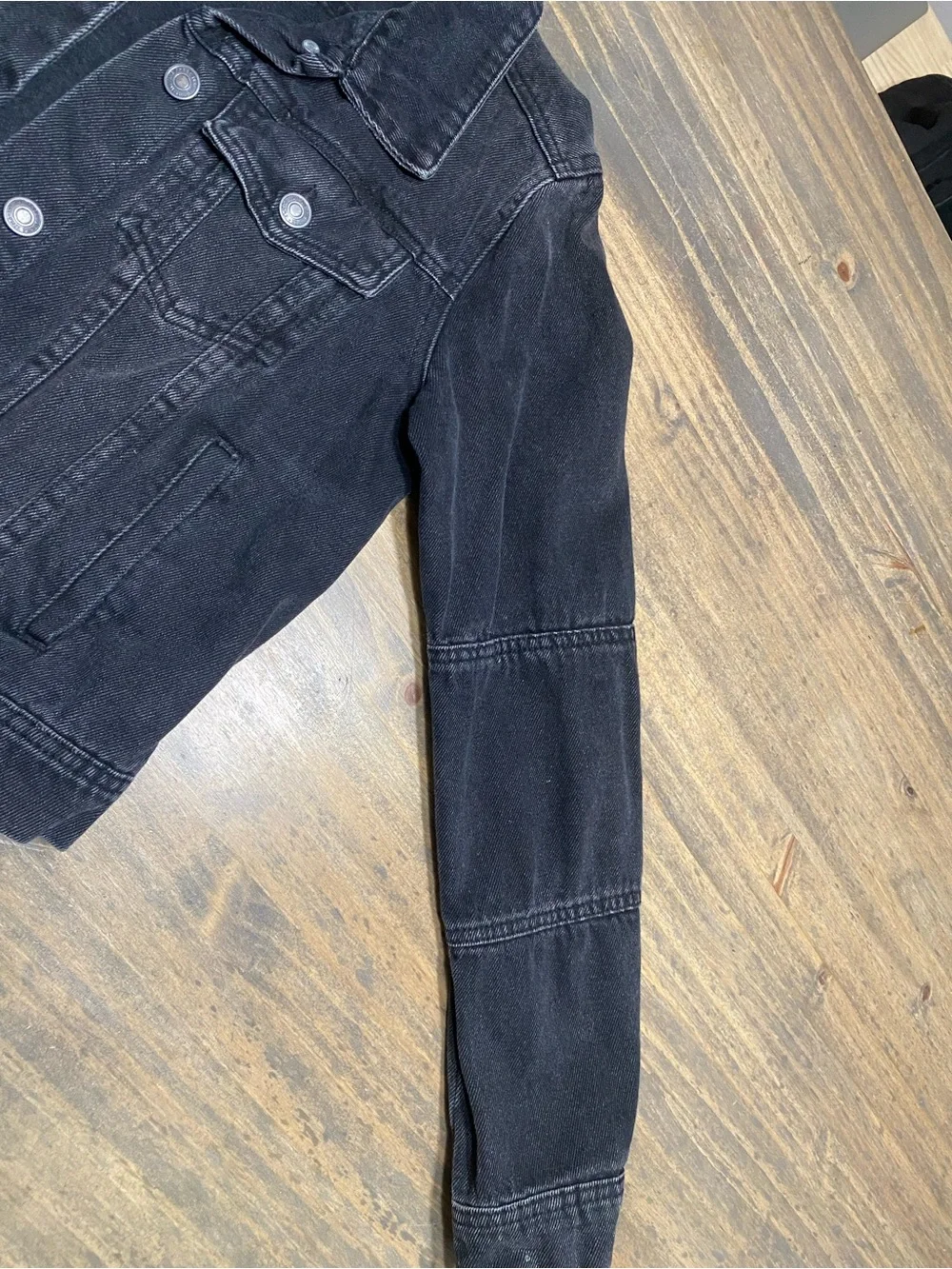 Free People Black Denim Jean Jacket - Picture 2 of 5